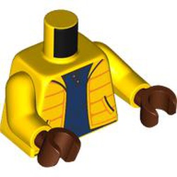 LEGO part 973c01h19pr0001 Torso, Yellow Arms, Reddish Brown Hands with print in Bright Yellow/ Yellow