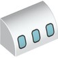 Brick Curved 1 x 2 x 1 No Studs with Airplane Windows print