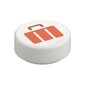 Tile Round 1 x 1 with Reddish Orange Suitcase print