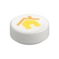 Tile Round 1 x 1 with Yellow House print