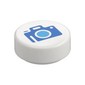 Tile Round 1 x 1 with Blue Camera print