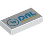 Tile 1 x 2 with Medium Azure 'DAL' print