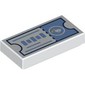 Tile 1 x 2 with Medium Blue Ticket print