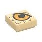 Tile 1 x 1 with Bright Light Orange Eye, Dark Tan Feathers print