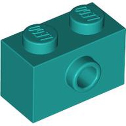 LEGO part 86876 Brick Special 1 x 2 with 1 Center Stud on 1 Side in Bright Bluish Green/ Dark Turquoise