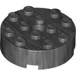 LEGO part 87081 Brick Round 4 x 4 [Centre Hole] in Titanium Metallic / Pearl Titanium
