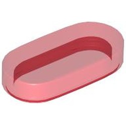 LEGO part 1126 Tile Round 1 x 2 in Transparent Red/ Trans-Red