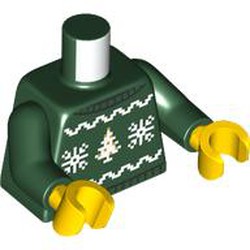 LEGO part 76382 MINI UPPER PART, NO. 7104 in Earth Green/ Dark Green