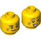 Minifig Head, Eyebrow, Scars, Peach Lips, Smirk/Open Mouth Smile