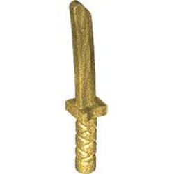 LEGO part 5644 Weapon Sword / Katana Short in Warm Gold/ Pearl Gold