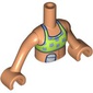 Minidoll Torso Girl with Lime Top, Silver Cats, Scar, Colostomy Bag print, Nougat Arms and Hands