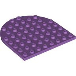 LEGO part PLATE 8X8, 1/2 CIRCLE in Medium Lavender (6490227|41948)