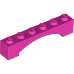 LEGO part 92950 Brick Arch 1 x 6 Raised Arch in Bright Purple/ Dark Pink