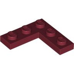 LEGO part 77844 Plate 3 x 3 Corner in Dark Red