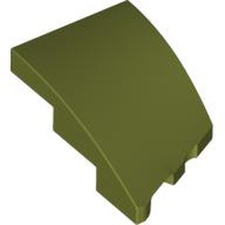 LEGO part 80177 Slope Curved 3 x 2 with Stud Notch Left in Olive Green