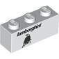 Brick 1 x 3 with Black 'Lamborghini', Bull print