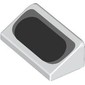 Slope 30° 1 x 2 x 2/3 with Black and Dark Bluish Grey Oval print