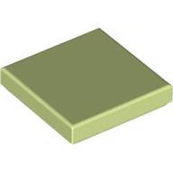 LEGO part 3068b Tile 2 x 2 with Groove in Spring Yellowish Green/ Yellowish Green