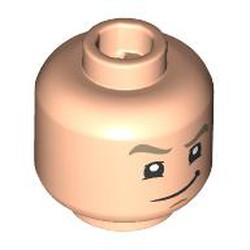 LEGO part 28621pr9800 Minifig Head with print in Light Nougat