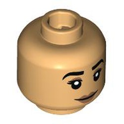 LEGO part 28621pr9803 Minifig Head with print in Warm Tan