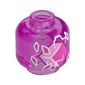 Minifig Head (No Face), Trespasser Elite, Dark Pink Shards, Cube