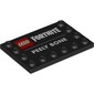 Plate Special 4 x 6 with Studs on 3 Edges with 'LEGO FORTNITE PEELY BONE' print