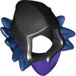 LEGO part 105650pat0001 Hood Pointed with Dark Purple Bandana, Dark Blue Spiked Cowl in Black