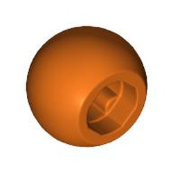 LEGO part 32474 BALL 10.2, W/ CROSS HOLE in Reddish Orange