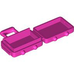 LEGO part 37178 Bag / Suitcase with Long Handle [Opens] in Bright Purple/ Dark Pink
