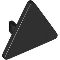 LEGO part 65676 Road Sign Clip-on 2.2 x 2.667 Triangular with Open O Clip in Black