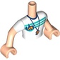 Minidoll Torso Man with Whistle, Orange Tent, Dark Blue Trees, Dark Turquoise Sky, Ground print, Light Nougat Arms and Hands