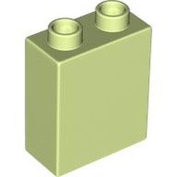 LEGO part 76371 Duplo Brick 1 x 2 x 2 with Bottom Tube in Spring Yellowish Green/ Yellowish Green