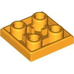 LEGO part 11203 Tile Special 2 x 2 Inverted in Flame Yellowish Orange/ Bright Light Orange