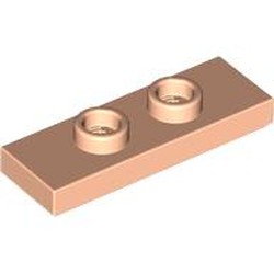 LEGO part 34103 Plate Special 1 x 3 with 2 Studs with Groove and Inside Stud Holder (Jumper) in Light Nougat