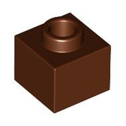 LEGO part 86996 Plate 1 x 1 x 2/3 with Open Stud in Reddish Brown