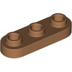 LEGO part 77850 Plate Special 1 x 3 Rounded with 3 Open Studs in Medium Nougat