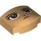 Wedge Curved 3 x 4 Triple, No Studs with Face, Black Eyebrows, Dark Brown Eyes, Nougat Lips, Forward Look print