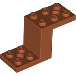 LEGO part 76766 Bracket 5 x 2 x 2 1/3 with Inside Stud Holder in Dark Orange