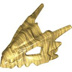 LEGO part 3770 Creature Body Part, Dragon Head Upper Jaw, Hollow Eyes, Spikes in Warm Gold/ Pearl Gold