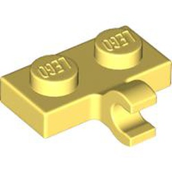 LEGO part 11476 Plate Special 1 x 2 with Clip Horizontal on Side in Cool Yellow/ Bright Light Yellow
