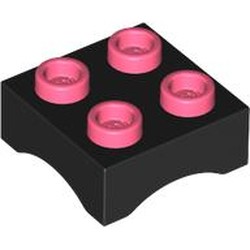 LEGO part 109373 PLATE, 2X2X2/3, W/ FUNCTION, NO. 1 in Black