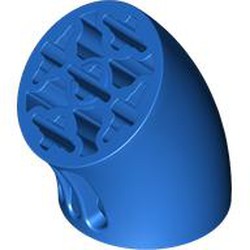 LEGO part 5057 Brick Round 3 x 3 D. Tube with 45° Elbow and Axle Holes (Crossholes) at Each End in Bright Blue/ Blue