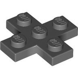 LEGO part 15397 Plate 3 x 3 Cross in Dark Stone Grey / Dark Bluish Gray