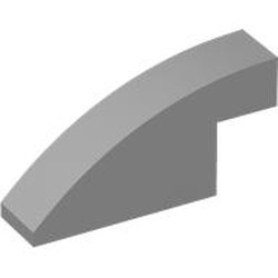 LEGO part 3573 Slope Curved 1 x 4 x 1 2/3 No Studs in Medium Stone Grey/ Light Bluish Gray