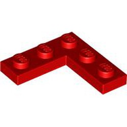 LEGO part 77844 Plate 3 x 3 Corner in Bright Red/ Red