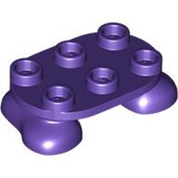 LEGO part 66859 Feet, 2 x 3 x 2/3 with 6 Studs on Top in Medium Lilac/ Dark Purple