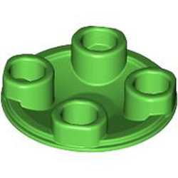 LEGO part 2654 Plate Round 2 x 2 with Rounded Bottom [Boat Stud] in Bright Green