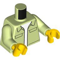 LEGO part 973c40h01pr0002 Torso, Yellowish Green Arms, Yellow Hands with print in Spring Yellowish Green/ Yellowish Green