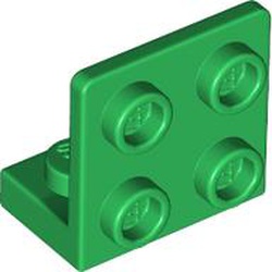 LEGO part 99207 Bracket 1 x 2 - 2 x 2 Inverted in Dark Green/ Green