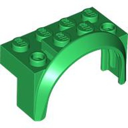 LEGO part 3387 Wheel Arch, Mudguard 4 x 2 x 2 in Dark Green/ Green